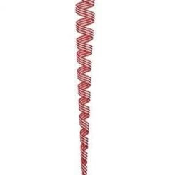 The Christmas Palace Christmas Ornaments 24" RED & WHITE SWIRL ICICLE SET OF 6