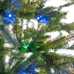 The Christmas Palace Gilded Elegance 12 FT RUSSIAN FIR SLIM PRE LIT CLEAR & MULTI COLOR LED LIGHTS