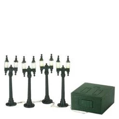 The Christmas Palace VILLAGE ACCESSORY DOUBLE STREET LAMP PACK OF 4 LAMPS Department 56