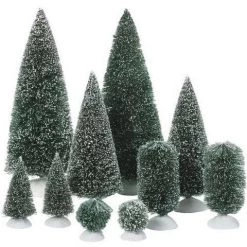 The Christmas Palace VILLAGE ACCESSORY BAG-O-FROSTED TOPIARIES PACK OF 10 Department 56