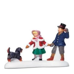 The Christmas Palace DICKENS VILLAGE PLAYING WITH A PUPPY