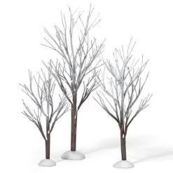 The Christmas Palace Department 56 VILLAGE ACCESSORY FIRST FROST TREES PACK OF 3