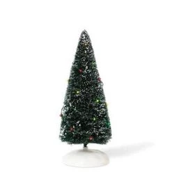 The Christmas Palace VILLAGE ACCESSORY TWINKLE BRITE FROSTED TOPIARY