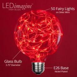 The Christmas Palace G95 RED LED FAIRY BULB