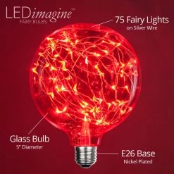 The Christmas Palace G125 RED LED FAIRY LIGHT BULB
