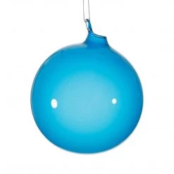 The Christmas Palace 4" AGEIAN SEA BLUE BUBBLEGUM GLASS ORNAMENT SET OF 3 All About The Blues