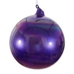 The Christmas Palace 6" PURPLE PEARL GLASS BALL ORNAMENT