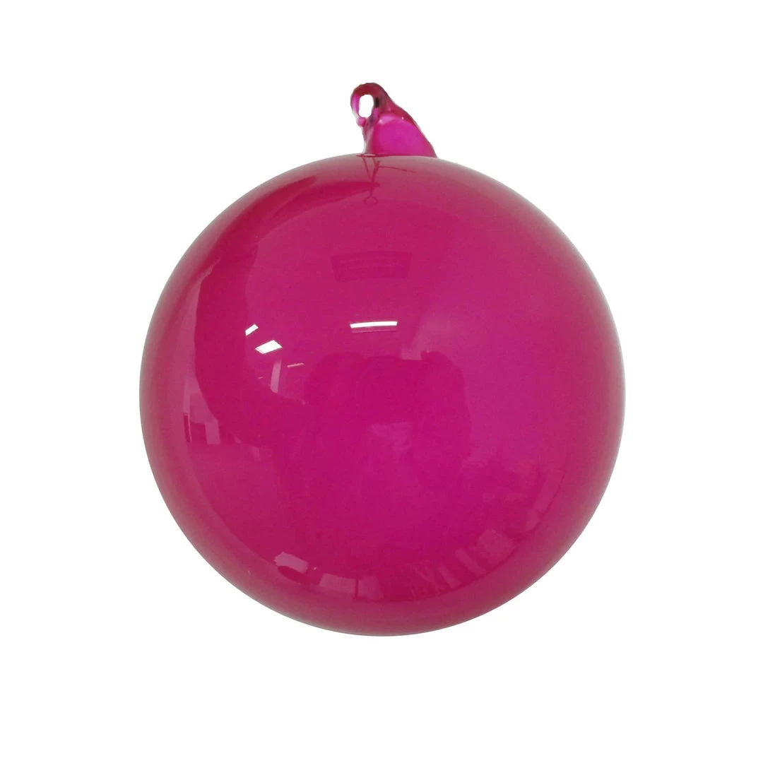 The Christmas Palace 5" FUCHSIA BUBBLEGUM GLASS ORNAMENT 1 The Christmas Palace 5" FUCHSIA BUBBLEGUM GLASS ORNAMENT
