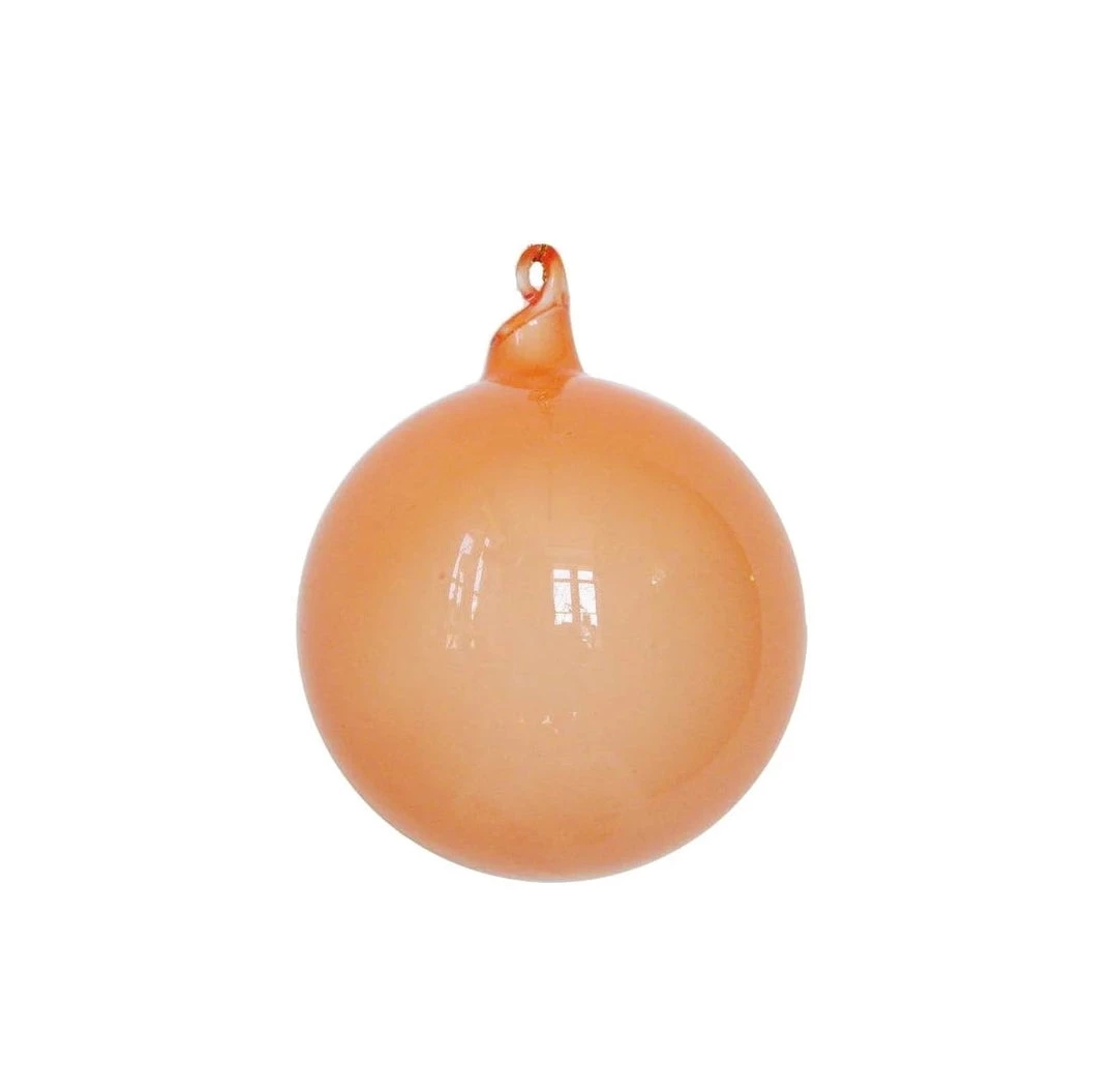 The Christmas Palace 3" PEACH BUBBLEGUM GLASS ORNAMENT SET OF 6 1 The Christmas Palace 3" PEACH BUBBLEGUM GLASS ORNAMENT SET OF 6