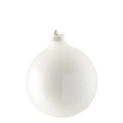The Christmas Palace 3" WHITE BUBBLEGUM GLASS ORNAMENT SET OF 6 Christmas Ornaments