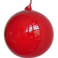 The Christmas Palace 6" RED BUBBLEGUM GLASS ORNAMENT