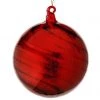 The Christmas Palace 5" RED HEAVY GLASS SWIRL BALL ORNAMENT SET OF 6
