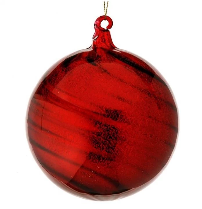 The Christmas Palace 5" RED HEAVY GLASS SWIRL BALL ORNAMENT SET OF 6 2 The Christmas Palace 5" RED HEAVY GLASS SWIRL BALL ORNAMENT SET OF 6
