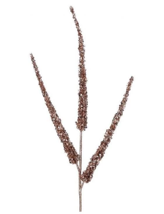 The Christmas Palace 34" CHAMPAGNE GLITTER MILLET SPRAY SET OF 12 1 The Christmas Palace 34" CHAMPAGNE GLITTER MILLET SPRAY SET OF 12