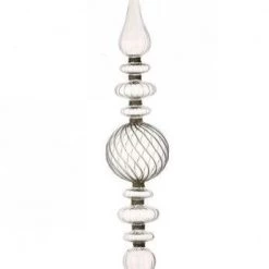 The Christmas Palace 16" GLASS CHAMPAGNE OPULENT FINIAL ORNAMENT SET OF 4 Christmas Ornaments