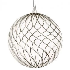 The Christmas Palace 6" GLASS CHAMPAGNE OPULENT BALL ORNAMENT SET OF 4 Christmas Ornaments