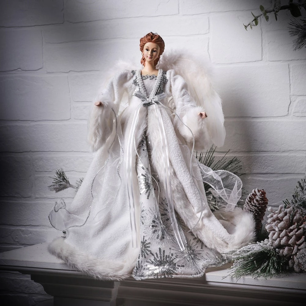The Christmas Palace 16" WHITE WINTER SNOWFLAKE ANGEL 2 The Christmas Palace 16" WHITE WINTER SNOWFLAKE ANGEL