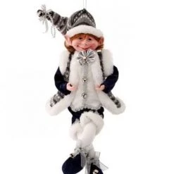 The Christmas Palace 17" BLUE & SILVER WINTER ELF ORNAMENT