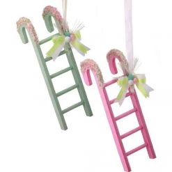 The Christmas Palace 12" CANDY CANE LADDER ORNAMENT SET OF 6