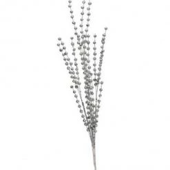 The Christmas Palace 33" SILVER GLITTER BALL SPRAY SET OF 12