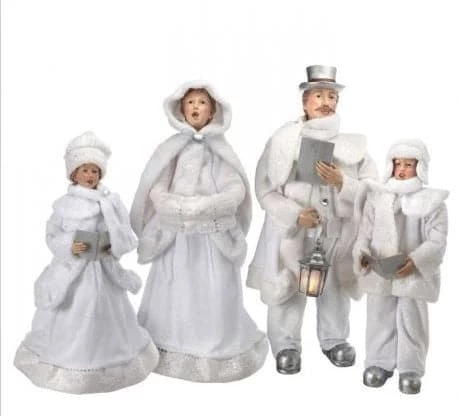 The Christmas Palace 26-35" FROSTED CAROLLERS SET OF 4 Table Tops 1 The Christmas Palace 26-35" FROSTED CAROLLERS SET OF 4 Table Tops