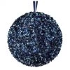 The Christmas Palace 6" MIDNIGHT BLUE SEQUIN BALL ORNAMENT SET OF 6