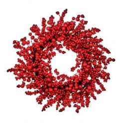 The Christmas Palace Wreaths 24" RED MIXED BERRY CRABAPPLE WREATH