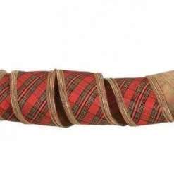 The Christmas Palace 4" X 5YD RED & GOLD PLAID WIRED RIBBON