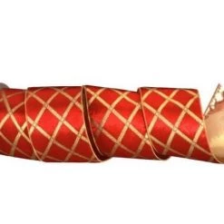 The Christmas Palace 4" X 10 YDS METALLIC CHECK GOLD BACK WIRED RIBBON Ribbon & Bows