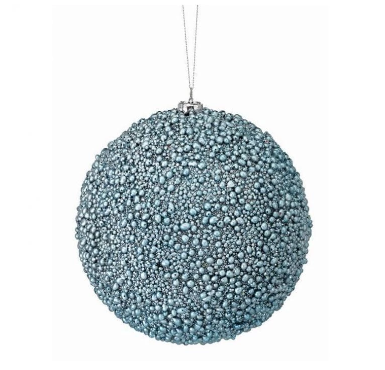 The Christmas Palace All About The Blues 6" BLUE METALLIC MINI BEAD BALL ORNAMENT SET OF 6 1 The Christmas Palace All About The Blues 6" BLUE METALLIC MINI BEAD BALL ORNAMENT SET OF 6