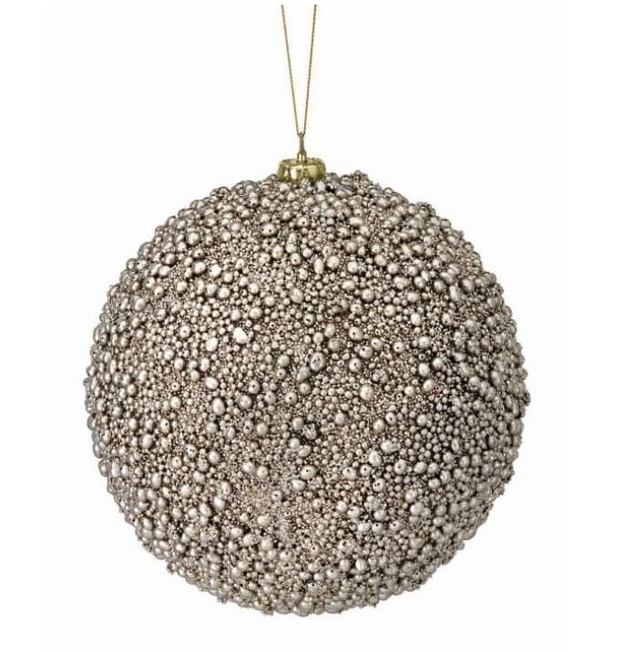 The Christmas Palace Christmas Ornaments 6" CHAMPAGNE METALLIC MINI BEAD BALL ORNAMENT SET OF 6 1 The Christmas Palace Christmas Ornaments 6" CHAMPAGNE METALLIC MINI BEAD BALL ORNAMENT SET OF 6