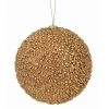 The Christmas Palace 6" GOLD METALLIC MINI BEAD BALL ORNAMENT SET OF 6 Christmas Ornaments