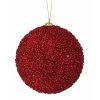 The Christmas Palace Christmas Ornaments 6" RED METALLIC BEADED ORNAMENT SET OF 6