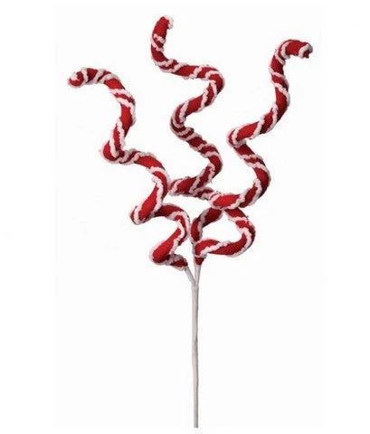 The Christmas Palace 27" CANDY CANE CURLY SWIRL SPRAY SET OF 6 Stems & Picks 1 The Christmas Palace 27" CANDY CANE CURLY SWIRL SPRAY SET OF 6 Stems & Picks