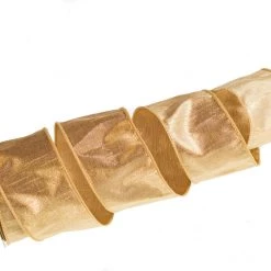 The Christmas Palace Ribbon & Bows 2.5" X 10YD GOLD METALLIC DUPION RIBBON