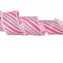 The Christmas Palace 4" X 10YD POM POM EDGED CANDY STRIPED RIBBON Ribbon & Bows