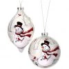 The Christmas Palace 5-7" GLASS SNOWMEN WITH CARDINALS ASSORTED ORNAMENT SET OF 6 Christmas Ornaments
