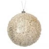 The Christmas Palace 4" CHAMPAGNE ICED METALLIC BALL ORNAMENT SET OF 12