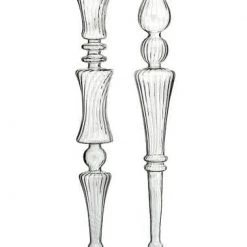 The Christmas Palace Christmas Ornaments 14" CRYSTAL GLASS FINIAL ORNAMENT ASSORTED SET OF 6