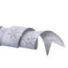 The Christmas Palace Ribbon & Bows 4" X 10YD GLITTER SNOWFLAKE SILVER BACK RIBBON