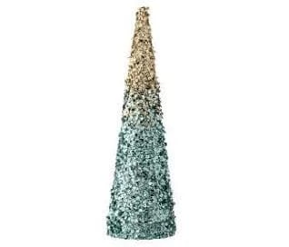The Christmas Palace Table Tops 18" CHAMPAGNE & BLUE SEQUIN CONE TREE 1 The Christmas Palace Table Tops 18" CHAMPAGNE & BLUE SEQUIN CONE TREE