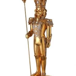 The Christmas Palace 6 FT GOLDEN NUTCRACKER WITH STAFF