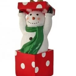 The Christmas Palace OVERSIZED DECOR 2 FT SNOWMAN STANDING IN A GIFT BOX