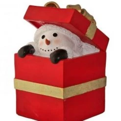 The Christmas Palace 20" SNOWMAN PEEKING FROM A GIFT BOX Table Tops