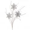 The Christmas Palace Stems & Picks 33" SILVER SNOWFLAKE X3 BRANCH SET OF 12