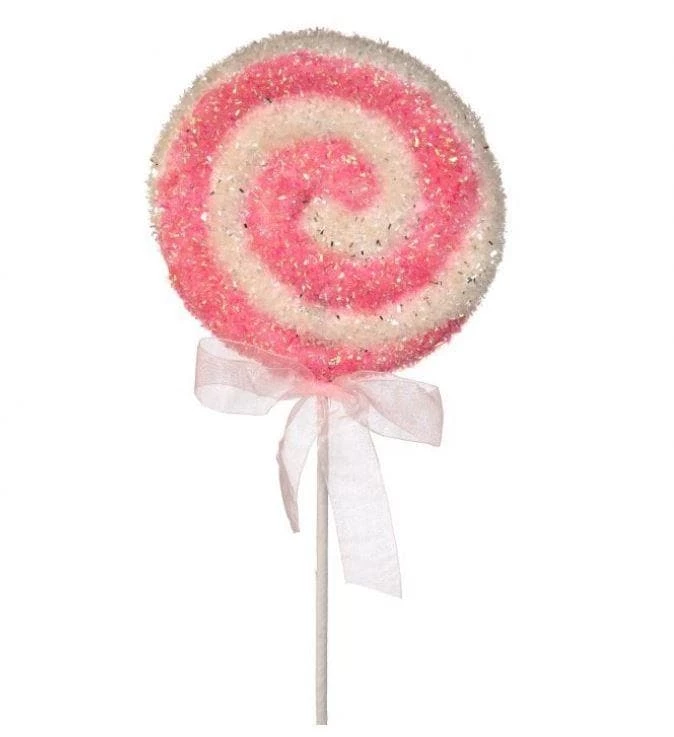 The Christmas Palace 22" PINK & WHITE SPARKLE CANDY SWIRL LOLLIPOP SET OF 6 Peppermint Swirl 1 The Christmas Palace 22" PINK & WHITE SPARKLE CANDY SWIRL LOLLIPOP SET OF 6 Peppermint Swirl