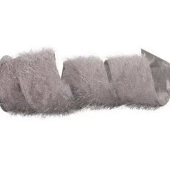 The Christmas Palace Ribbon & Bows 4" X 10YD METALLIC SILVER FRINGED RIBBON