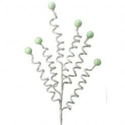 The Christmas Palace 29" GREEN CANDY STRIPE CURL BALL SPRAY SET OF 12