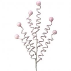 The Christmas Palace 29" PINK CANDY STRIPE CURL BALL SPRAY SET OF 12