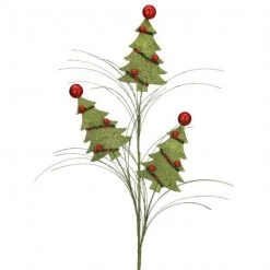 The Christmas Palace 34" RED & GREEN WHIMSY CHRISTMAS TREE SPRAY SET OF 12 Stems & Picks
